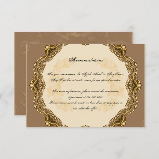 Victoriaans Lijst in Gouden Trouwtussenvoegsel Informatiekaartje (Voorkant / Achterkant)