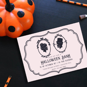 Victoriaans Lijst schedel Halloween Party Kaart