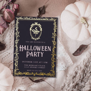 Victoriaans lijst slang Halloween-feest Folie Uitnodiging