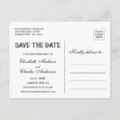 Victoriaans Lijst Weddenschap Save the Date Aankondigingskaart (Achterkant)