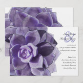 Victoriaans Lila gelaagd Succulent Wedding nodigt Kaart (Voorkant / Achterkant)