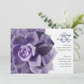 Victoriaans Lila gelaagd Succulent Wedding nodigt Kaart (Staand voorkant)