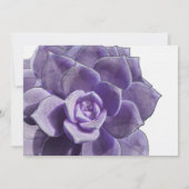 Victoriaans Lila gelaagd Succulent Wedding nodigt Kaart (Achterkant)