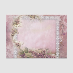 Victoriaans Lilacs w White Lace Lijst lavender roz Tissuepapier