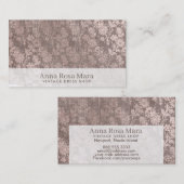 *~* Victoriaans linen Floral Grey Visitekaartje (Voorkant / Achterkant)
