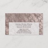 *~* Victoriaans linen Floral Grey Visitekaartje (Achterkant)