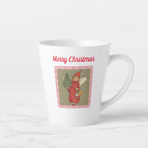 Victoriaans Little Angel Holding kerstboom Red Latte Mok