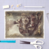 Victoriaans Locomotief Decoupage Tissuepapier (Craft)