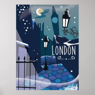 Victoriaans Londen cartoon Poster
