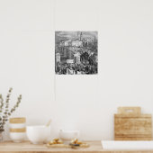 Victoriaans Londen - London Bridge 1872 Poster (Keuken)