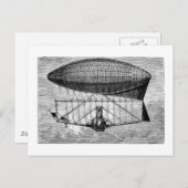 Victoriaans luchtschip Dirigibel Blimp Briefkaart (Voorkant / Achterkant)