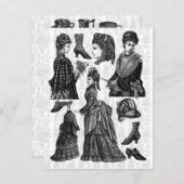 Victoriaans Luncheon Kaart (Voorkant / Achterkant)