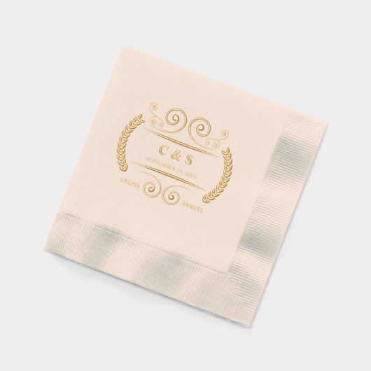 Victoriaans luxe monogram bruiloft folie servetten (Links)