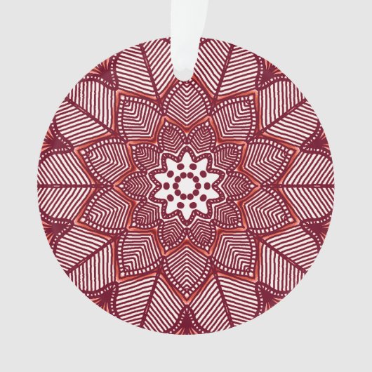 Victoriaans Magenta Mandala Ornament (voorkant)