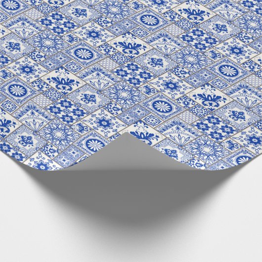 Victoriaans Majolica: Patchwork Tegel Pattern. Cadeaupapier (Hoek)