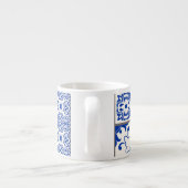 Victoriaans Majolica: Patchwork Tegel Pattern. Espresso Kop (Achterkant)