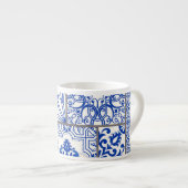 Victoriaans Majolica: Patchwork Tegel Pattern. Espresso Kop (Voorkant rechts)