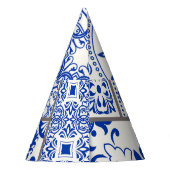 Victoriaans Majolica: Patchwork Tegel Pattern. Feesthoedjes (Achterkant)