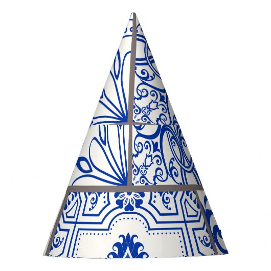 Victoriaans Majolica: Patchwork Tegel Pattern. Feesthoedjes (Voorkant)