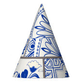Victoriaans Majolica: Patchwork Tegel Pattern. Feesthoedjes (Links)