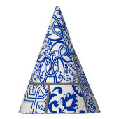 Victoriaans Majolica: Patchwork Tegel Pattern. Feesthoedjes (Rechts)