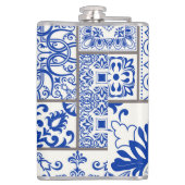 Victoriaans Majolica: Patchwork Tegel Pattern. Heupfles (Achterkant)