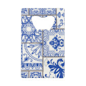 Victoriaans Majolica: Patchwork Tegel Pattern. Kredietkaart Flessenopener (Achterkant)