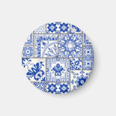 Victoriaans Majolica: Patchwork Tegel Pattern. Magneet (Voorkant)