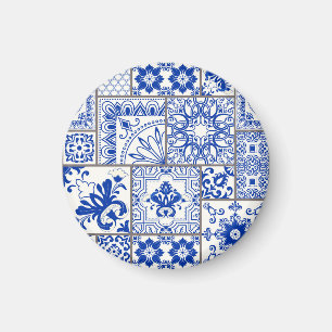 Victoriaans Majolica: Patchwork Tegel Pattern. Magneet
