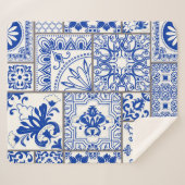 Victoriaans Majolica: Patchwork Tegel Pattern. Sherpa Deken (Voorkant (horizontaal))