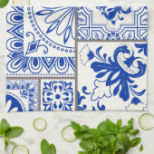 Victoriaans Majolica: Patchwork Tegel Pattern. Theedoek (Gevouwen)