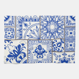 Victoriaans Majolica: Patchwork Tegel Pattern. Theedoek