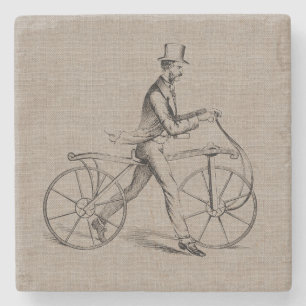 Victoriaans Man op de Vintage Steampunk-tekening v Stenen Onderzetter