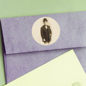  Victoriaans Man Suit Derby Pet Vader Ronde Sticker