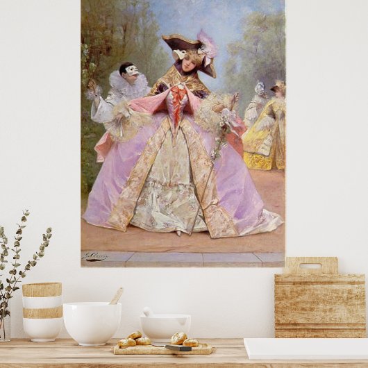 Victoriaans Masquerade Ball - Mardi Gras Poster (Keuken)