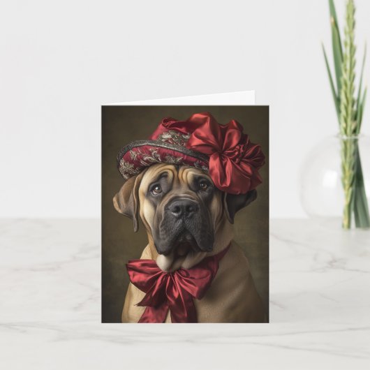 Victoriaans Mastiff Kerstmis Feestdagen Kaart (Voorkant)