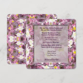 Victoriaans Mauve Floral Wedding Kaart (Voorkant / Achterkant)