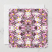 Victoriaans Mauve Floral Wedding Kaart (Achterkant)