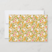 Victoriaans Meadow geel RSVP kaart (Achterkant)