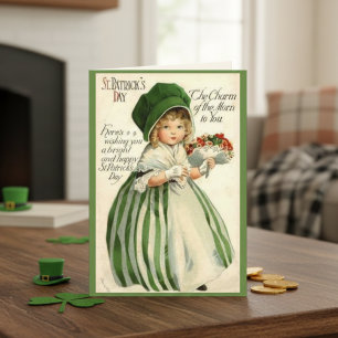 Victoriaans meisje Aangepast St. Patrick's Day Feestdagen Kaart
