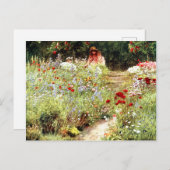 Victoriaans meisje in de Vloertuin Briefkaart (Voorkant / Achterkant)