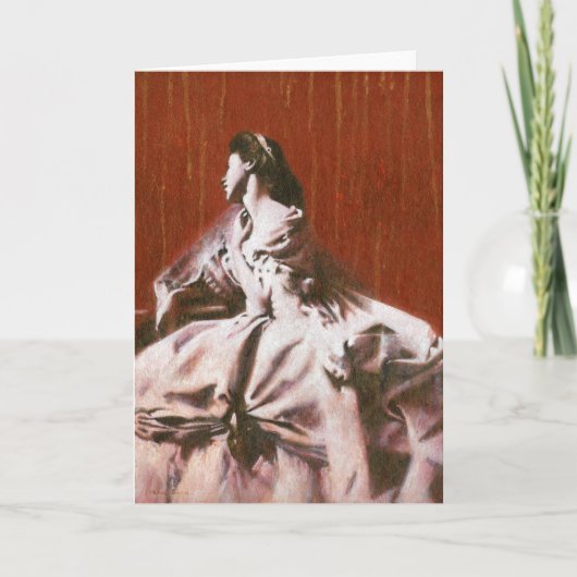 Victoriaans meisje in witte  Greetings Card Kaart (Voorkant)