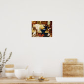 Victoriaans meisje met huisdieren poster (Keuken)
