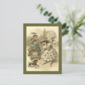 Victoriaans meisje op weg naar het Briefkaart van (Staand voorkant)