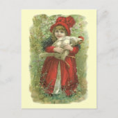 VICTORIAANS meisje: rode kleding en BRIEFKAART mo (Voorkant)