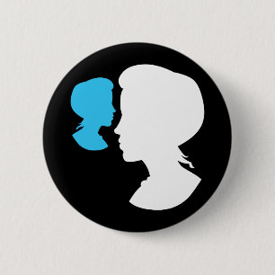 Victoriaans meisje silhouet cameo ronde button 5,7 cm
