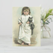 Victoriaans meisje Slapepover Kaart (Staand voorkant)