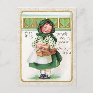 Victoriaans meisjesmand hart briefkaart