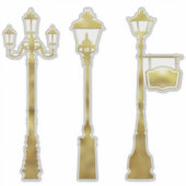 Victoriaans messing Lamp post lichtgoud Sticker (Voorkant)