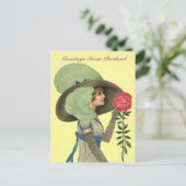  VICTORIAANS met ROOS Portland OF BRIEFKAART (Staand voorkant)